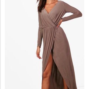 NWT Boohoo tall wrap maxi dress